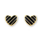 Herz Schwarz-Gold Ohrstecker 925er Silber