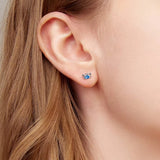 Krebs Kinderohrstecker aus 925er Silber – blau-silberne Meeres-Motive, kindgerecht & hautfreundlich.