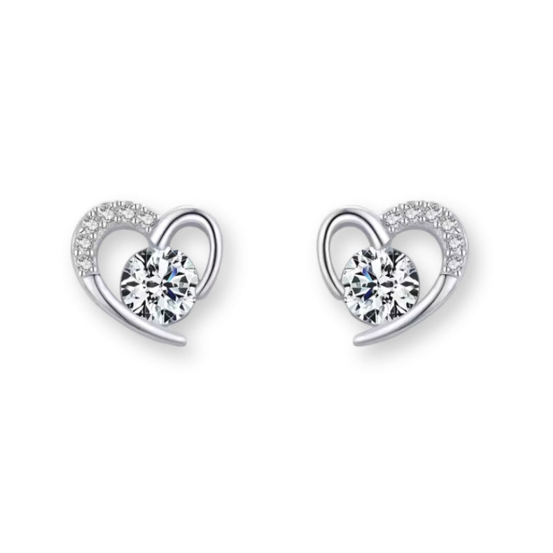 Herz Ohrstecker mit funkelnden Kristallen – edles Design & glamouröser Glanz für besondere Momente. ✨💖
