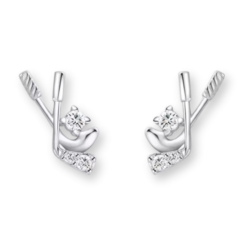 Eishockey Ohrstecker 925er Silber