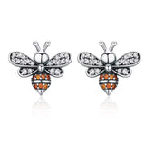 Filigrane Bienen-Honig Ohrstecker mit funkelnden Kristallen – eleganter Naturschmuck für Naturliebhaber & Trendsetter.