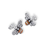 Filigrane Bienen-Honig Ohrstecker mit funkelnden Kristallen – eleganter Naturschmuck für Naturliebhaber & Trendsetter. 🐝✨