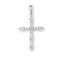 Kreuz-Halskettenanhänger aus 925er Sterlingsilber mit vielen kleinen Kristallen – filigran, glänzend und spirituell auf hellem Hintergrund.