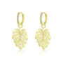 Ohrringe Monstera Blatt Gold Kristall - FALKENKOENIG SCHMUCK & Piercing Online Shop