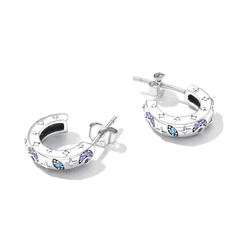 Ohrringe Moon & Star Sterling Silber - FALKENKOENIG SCHMUCK & Piercing Online Shop