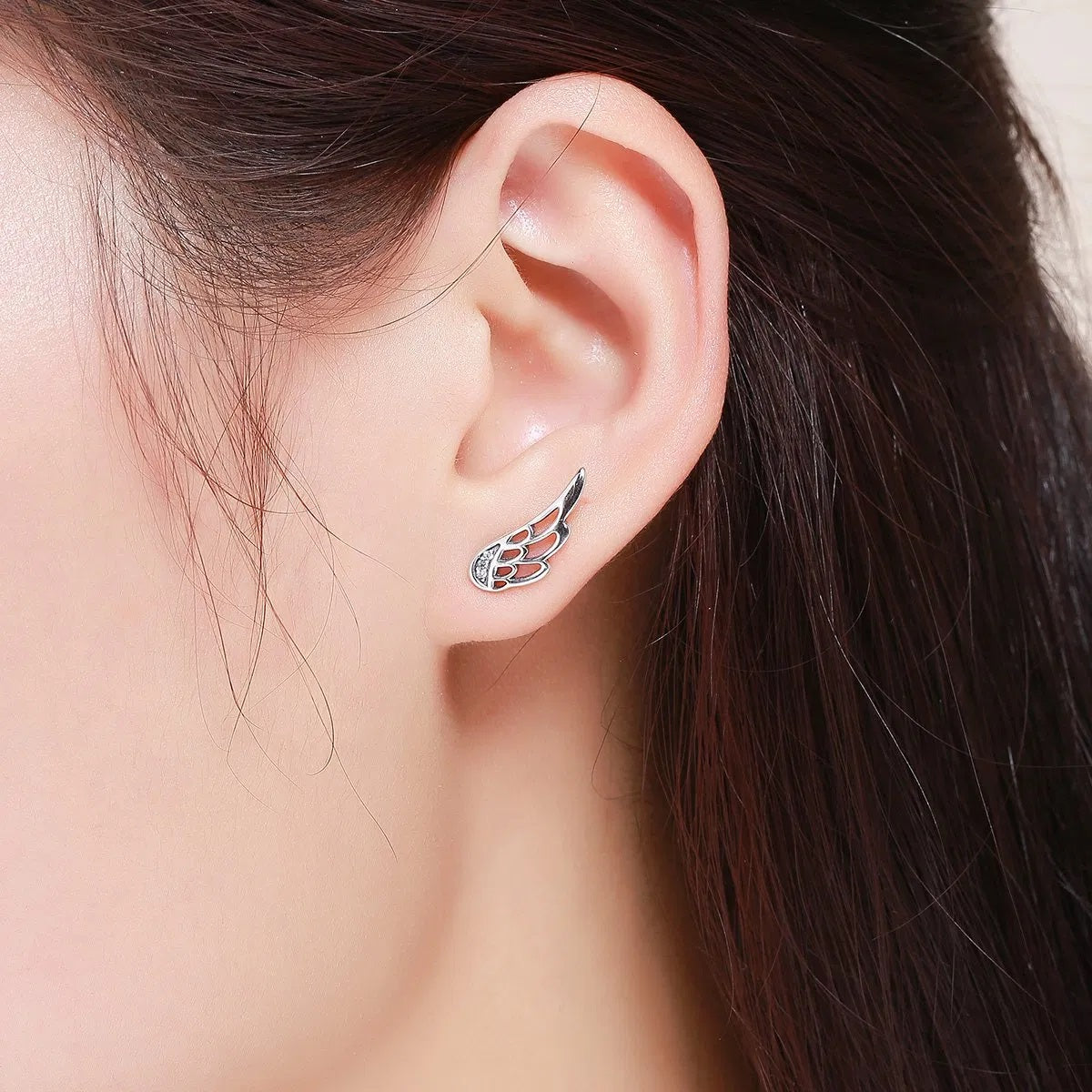 Ohrstecker Flügel Sterling Silber Roségold Kristalle - FALKENKOENIG SCHMUCK & Piercing Online Shop