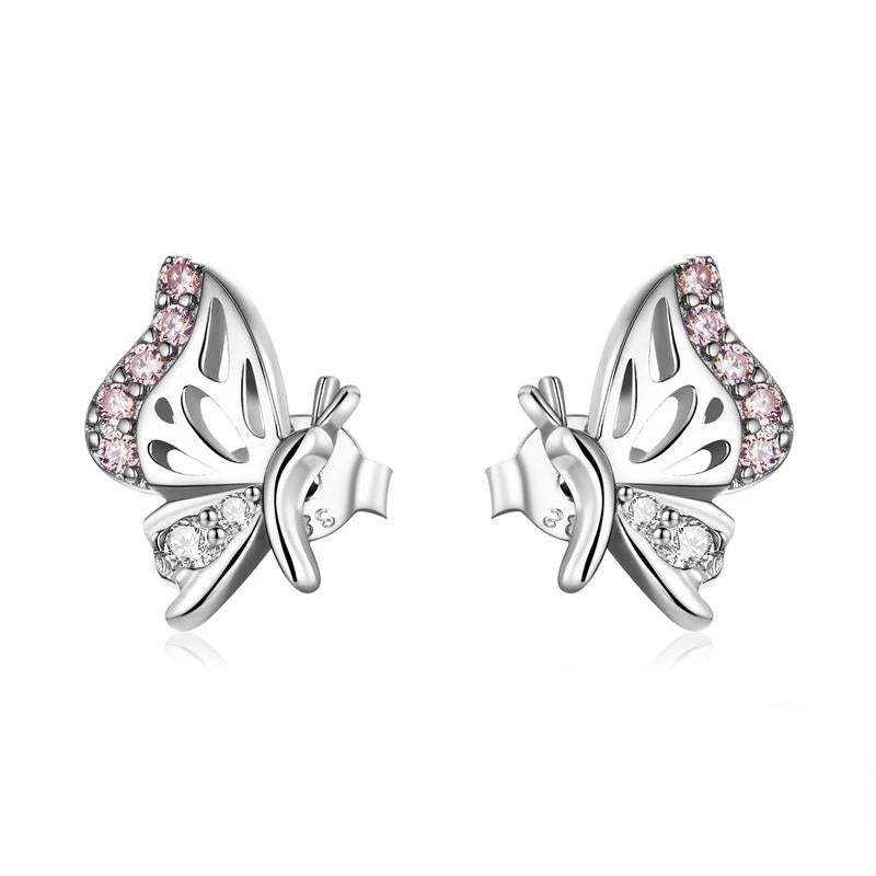 Herzen Ohrstecker aus 925er Silber – besetzt mit vielen Kristallen, romantischer Schmuck für Damen, elegant & funkelnd.