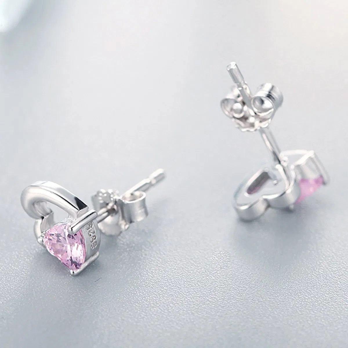 Ohrstecker Herz Sterling Silber Kristall - FALKENKOENIG SCHMUCK & Piercing Online Shop