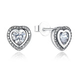 Herzen Ohrstecker aus 925er Silber – besetzt mit vielen Kristallen, romantischer Schmuck für Damen, elegant & funkelnd.