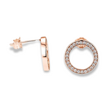 Roségoldene Ohrstecker Loop Kristall - FALKENKOENIG SCHMUCK & Piercing Online Shop