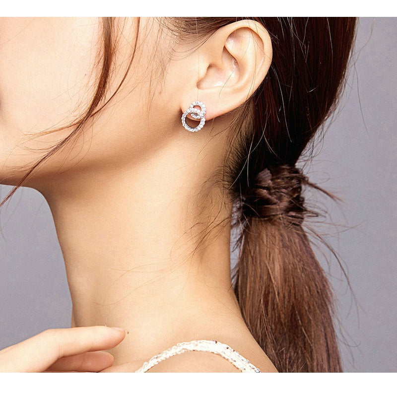 Ohrstecker Loop Kristall Sterling Silber - FALKENKOENIG SCHMUCK & Piercing Online Shop