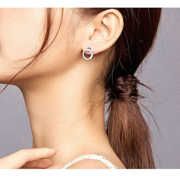 Ohrstecker Loop Kristall Sterling Silber - FALKENKOENIG SCHMUCK & Piercing Online Shop