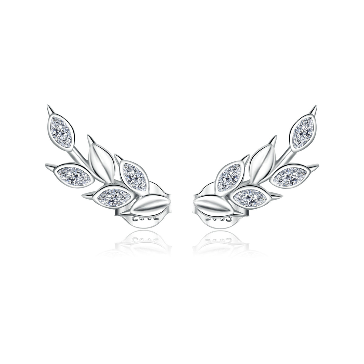 Ohrstecker Zweige Sterling Silber Kristall - FALKENKOENIG SCHMUCK & Piercing Online Shop