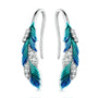 Boho Ohrringe Zauber Feder Sterling Silber Kristall - FALKENKOENIG SCHMUCK & Piercing Online Shop