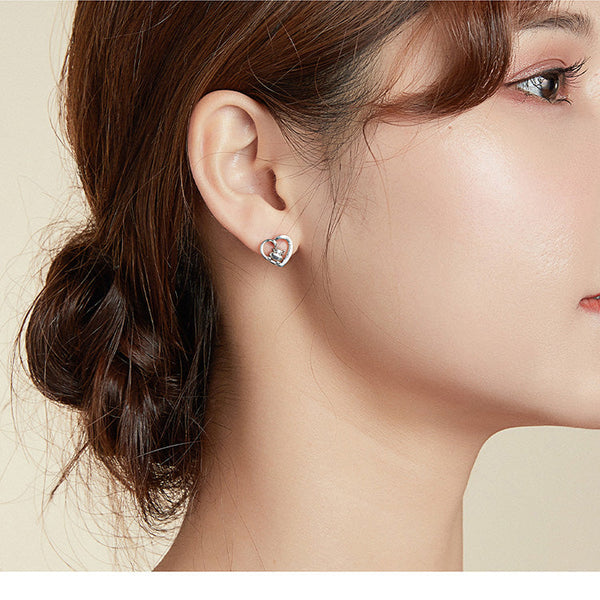 Ohrstecker Herz Kuh Sterling Silber - FALKENKOENIG SCHMUCK & Piercing Online Shop