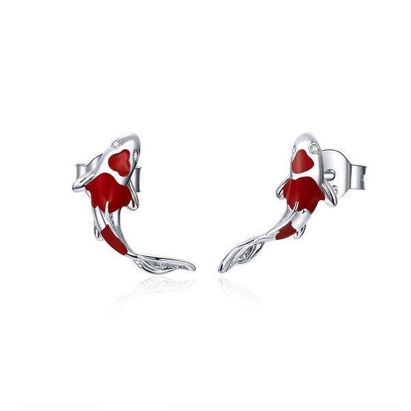 Ohrstecker Koi Karpfen Sterling Silber - FALKENKOENIG SCHMUCK & Piercing Online Shop