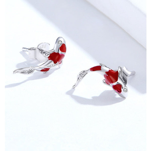 Ohrstecker Koi Karpfen Sterling Silber - FALKENKOENIG SCHMUCK & Piercing Online Shop
