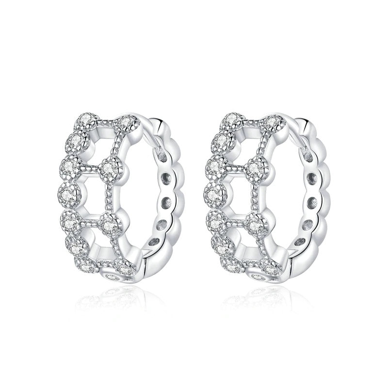 Ohrringe Loop Sterling Silber Kristall - FALKENKOENIG SCHMUCK & Piercing Online Shop