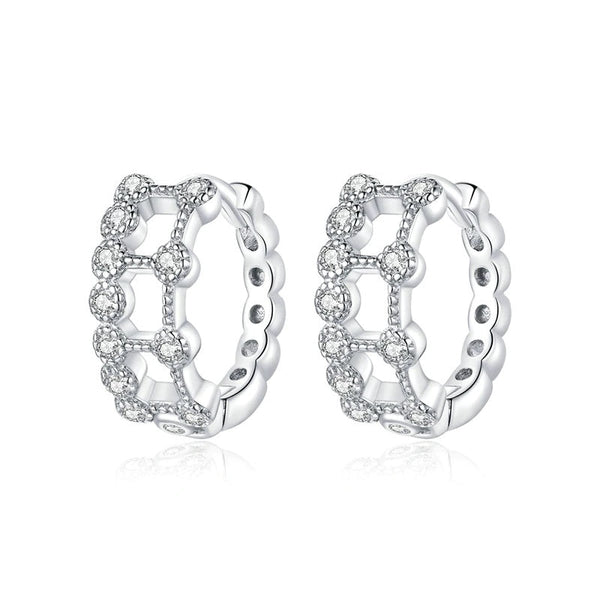 Ohrringe Loop Sterling Silber Kristall - FALKENKOENIG SCHMUCK & Piercing Online Shop