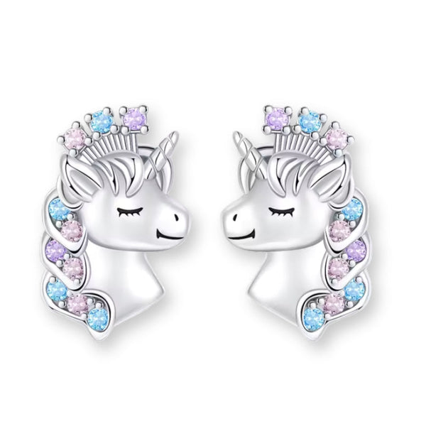 Prinzessin Einhorn Ohrstecker Sterling Silber - FALKENKOENIG SCHMUCK & Piercing Online Shop
