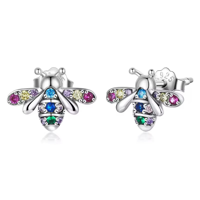 Bunte Bienen Ohrstecker Sterling Silber - FALKENKOENIG SCHMUCK & Piercing Online Shop