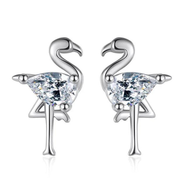 Flamingo Ohrstecker 925er Silber - FALKENKOENIG SCHMUCK & Piercing Online Shop 