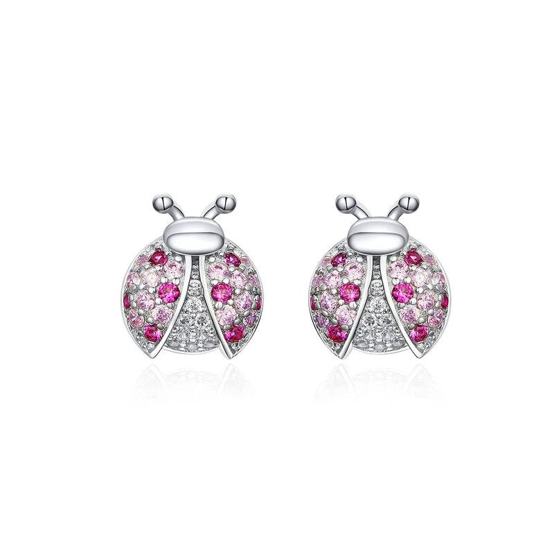 Ohrstecker Marienkäfer Sterling Silber Kristall - FALKENKOENIG SCHMUCK & Piercing Online Shop