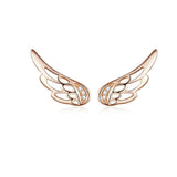 Ohrstecker Flügel Sterling Silber Roségold Kristalle - FALKENKOENIG SCHMUCK & Piercing Online Shop