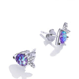 Ohrstecker Neon Fisch Sterling Silber Kristall - FALKENKOENIG SCHMUCK & Piercing Online Shop