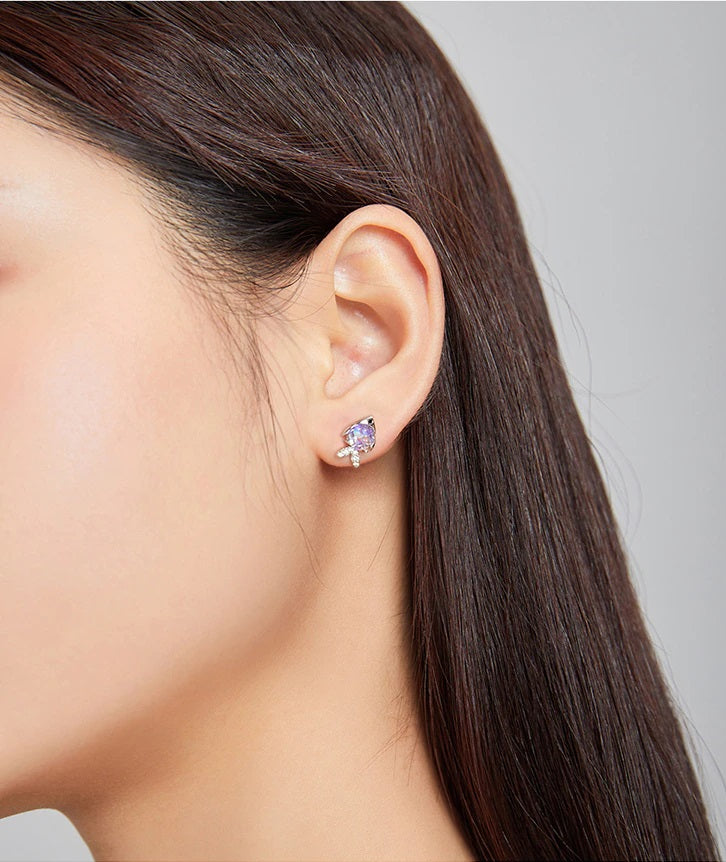 Ohrstecker Neon Fisch Sterling Silber Kristall - FALKENKOENIG SCHMUCK & Piercing Online Shop