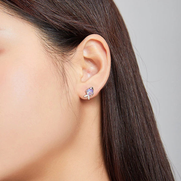 Ohrstecker Neon Fisch Sterling Silber Kristall - FALKENKOENIG SCHMUCK & Piercing Online Shop