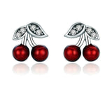 Ohrstecker Kirschen Sterling Silber Kristall - FALKENKOENIG SCHMUCK & Piercing Online Shop