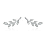 Ohrstecker Leaves Sterling Silber Kristall - FALKENKOENIG SCHMUCK & Piercing Online Shop