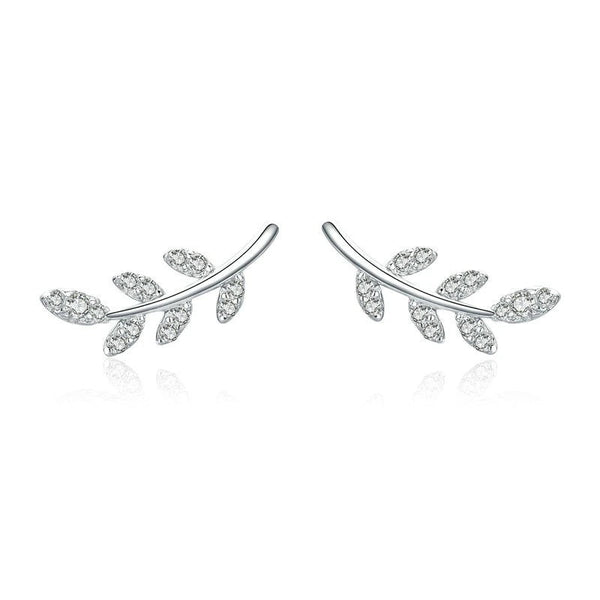 Ohrstecker Leaves Sterling Silber Kristall - FALKENKOENIG SCHMUCK & Piercing Online Shop