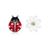 Ohrstecker Marienkäfer Sterling Silber Kristall - FALKENKOENIG SCHMUCK & Piercing Online Shop