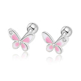 Ohrstecker Silber Zirkonia Schmetterling Rosa - FALKENKOENIG SCHMUCK & Piercing Online Shop