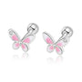 Ohrstecker Silber Zirkonia Schmetterling Rosa - FALKENKOENIG SCHMUCK & Piercing Online Shop