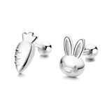 Ohrstecker Silber Hase Karotte - FALKENKOENIG SCHMUCK & Piercing Online Shop