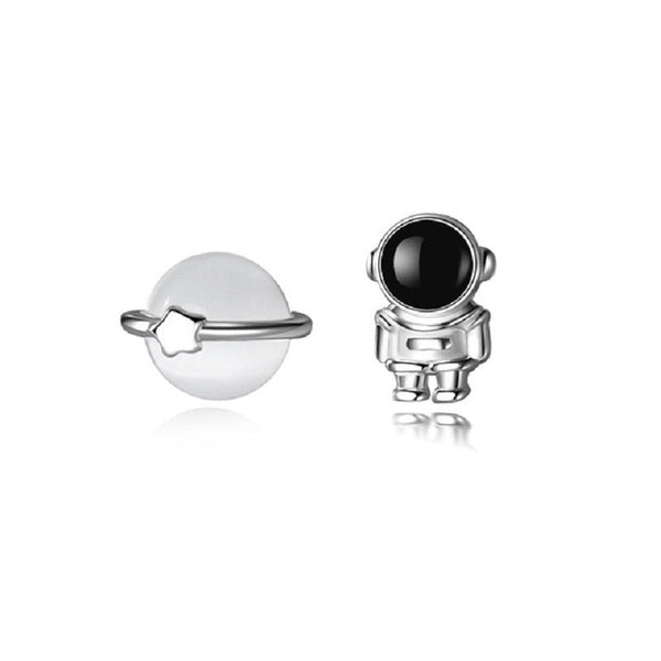 Ohrstecker Silber Astronaut Planet - FALKENKOENIG SCHMUCK & Piercing Online Shop