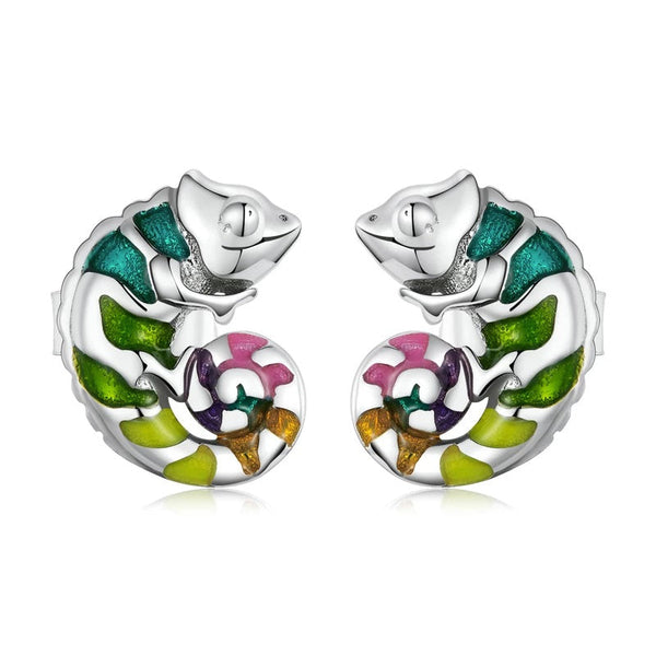 Ohrstecker Chamäleon Sterling Silber - FALKENKOENIG SCHMUCK & Piercing Online Shop
