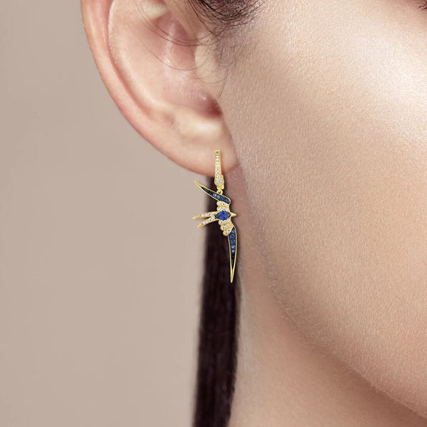 Schwalben Ohrringe mit Kristallen - FALKENKOENIG SCHMUCK & Piercing Online Shop