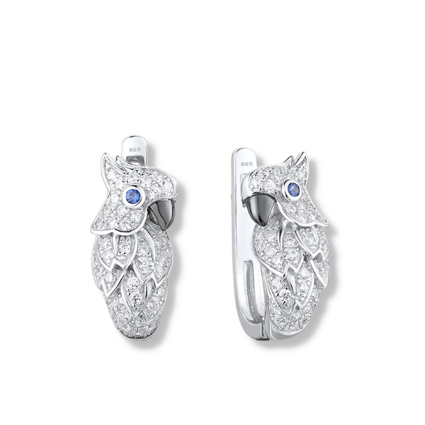 Papagei Ohrringe mit Kristallen - FALKENKOENIG SCHMUCK & Piercing Online Shop