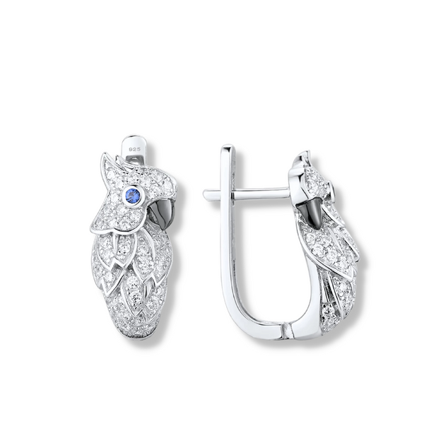 Papagei Ohrringe mit Kristallen - FALKENKOENIG SCHMUCK & Piercing Online Shop