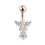 Schmetterling Bauchnabelpiercing aus Chirurgenstahl 316L – in Roségold, Silber oder Gold erhältlich, zartes Design mit glänzender Oberfläche.