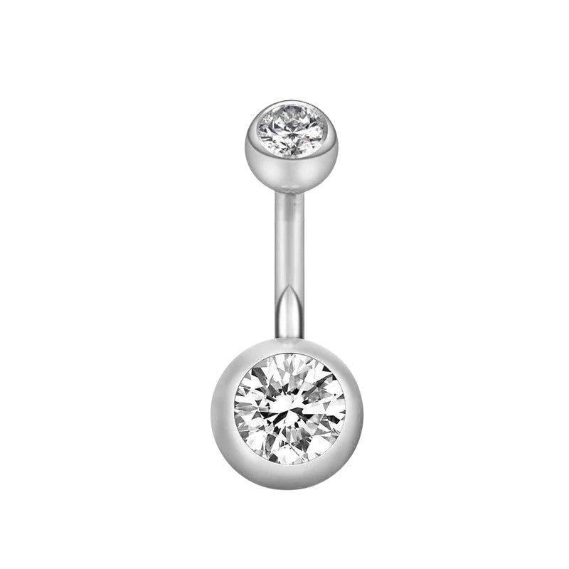 Bauchnabelpiercing Silber mit Zirkonia Kristallen - FALKENKOENIG SCHMUCK & Piercing Online Shop