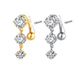 Bauchnabelpiercing Silber mit Zirkonia Kristalle - FALKENKOENIG SCHMUCK & Piercing Online Shop