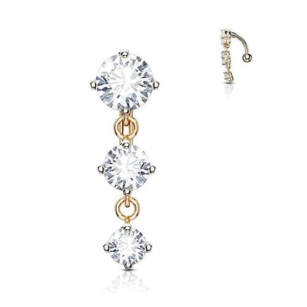 Bauchnabelpiercing Roségold mit Zirkonia Kristallen - FALKENKOENIG SCHMUCK & Piercing Online Shop