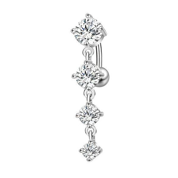 Bauchnabelpiercing Silber mit Zirkonia Kristallen - FALKENKOENIG SCHMUCK & Piercing Online Shop