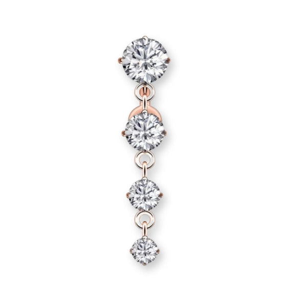 Bauchnabelpiercing in Gold mit Zirkonia Kristallen - FALKENKOENIG SCHMUCK & Piercing Online Shop