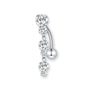 Hängendes Bauchnabelpiercing mit Zirkonia aus Titan G23 in Silber oder Gold, luxuriöses Belly Button Piercing Damen